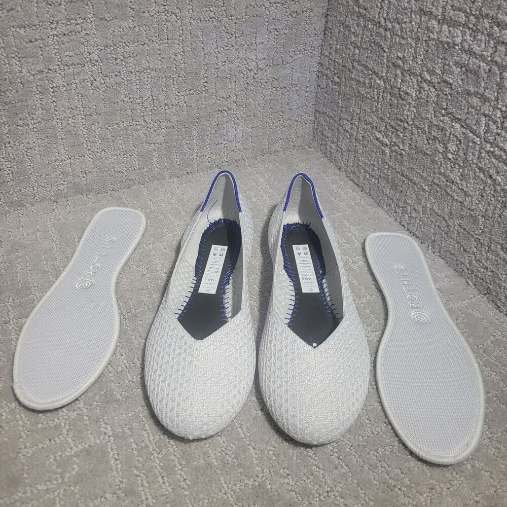Rothy's The Flat Women's Size 9.5 US Salt Honeycomb Round Toe Slip On Shoes - Picture 9 of 13